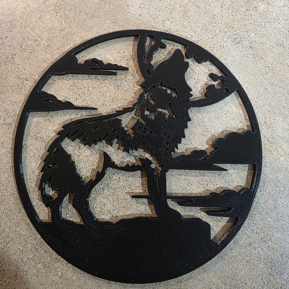 Black Wolf Plastic Wall Art